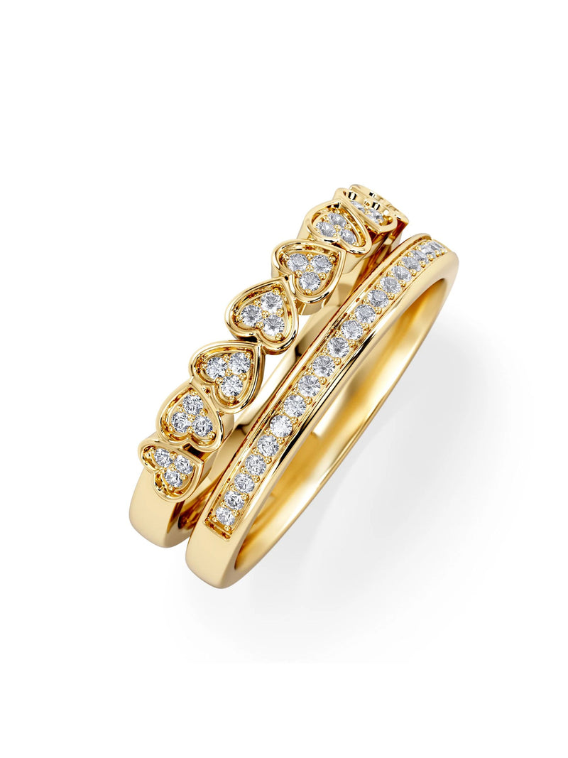 The Diamond Store interlocking heart stacking lab diamond ring 0.20ct, imported from the UK
