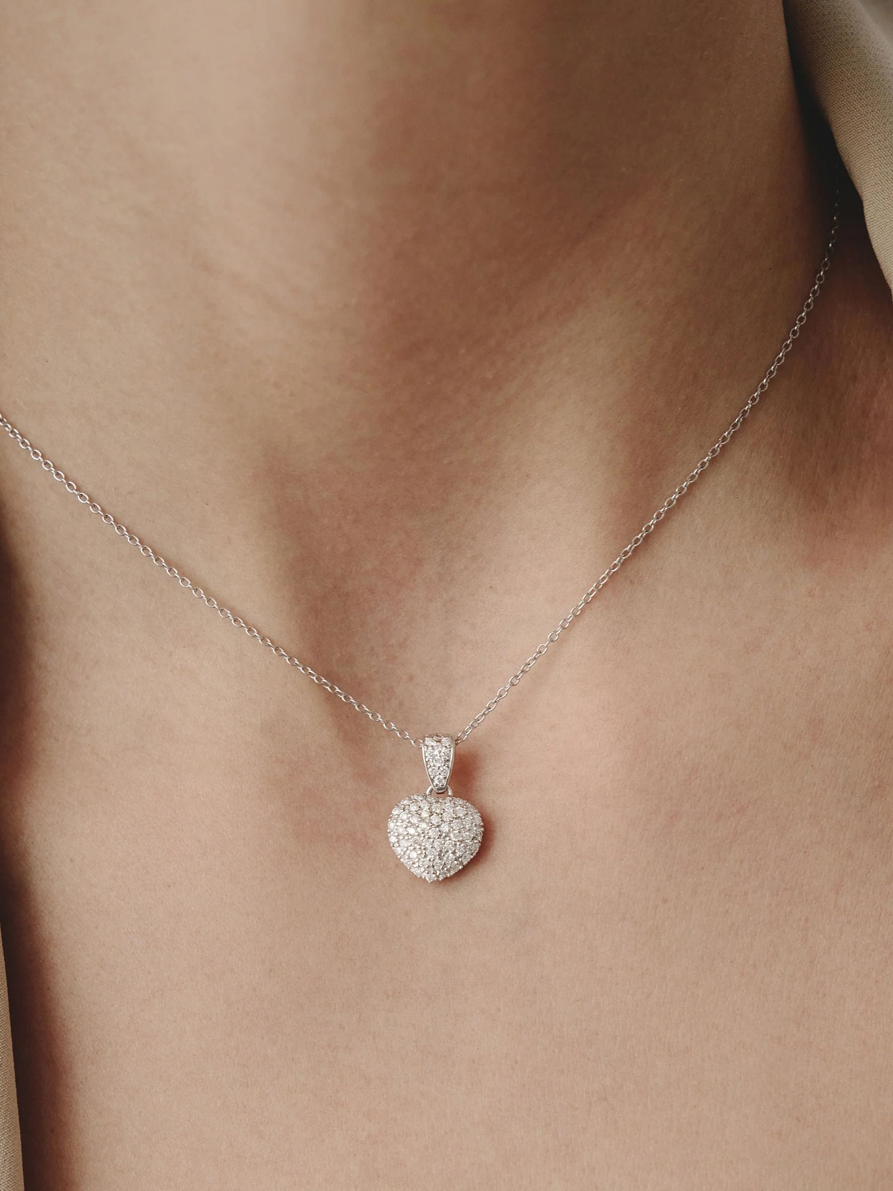The Diamond Store lab diamond heart necklace 0.50ct in 925 silver (British brand)