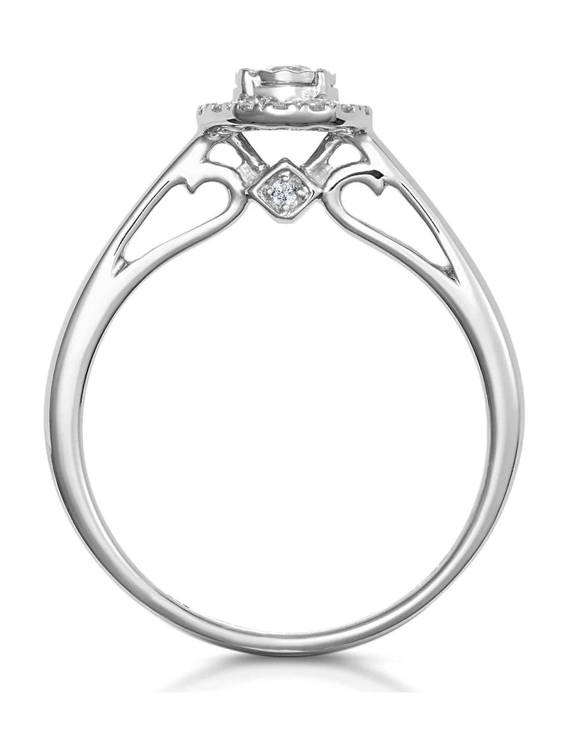The Diamond Store engagement ring 0.20ct lab diamond halo pavé (British brand)