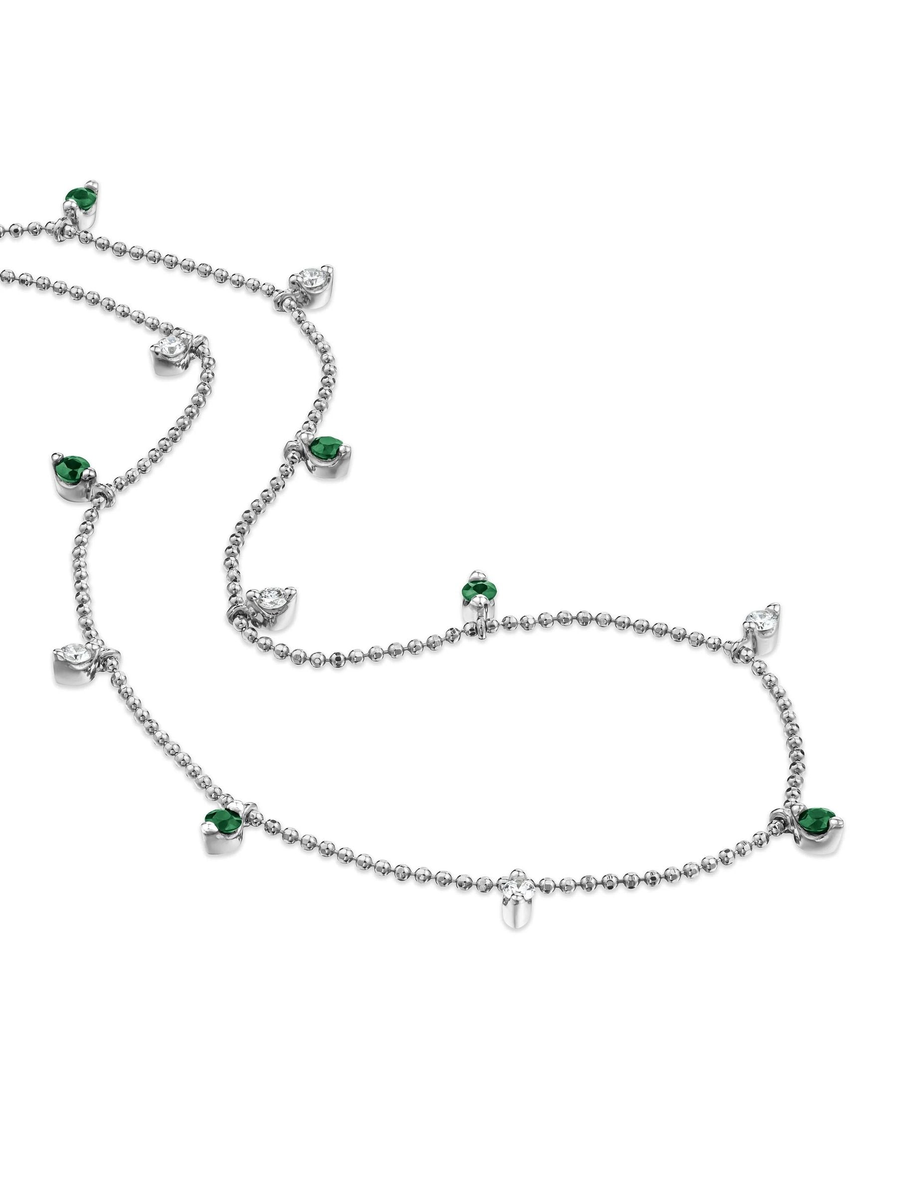 The Diamond Store lab emerald and diamond necklace set - British product