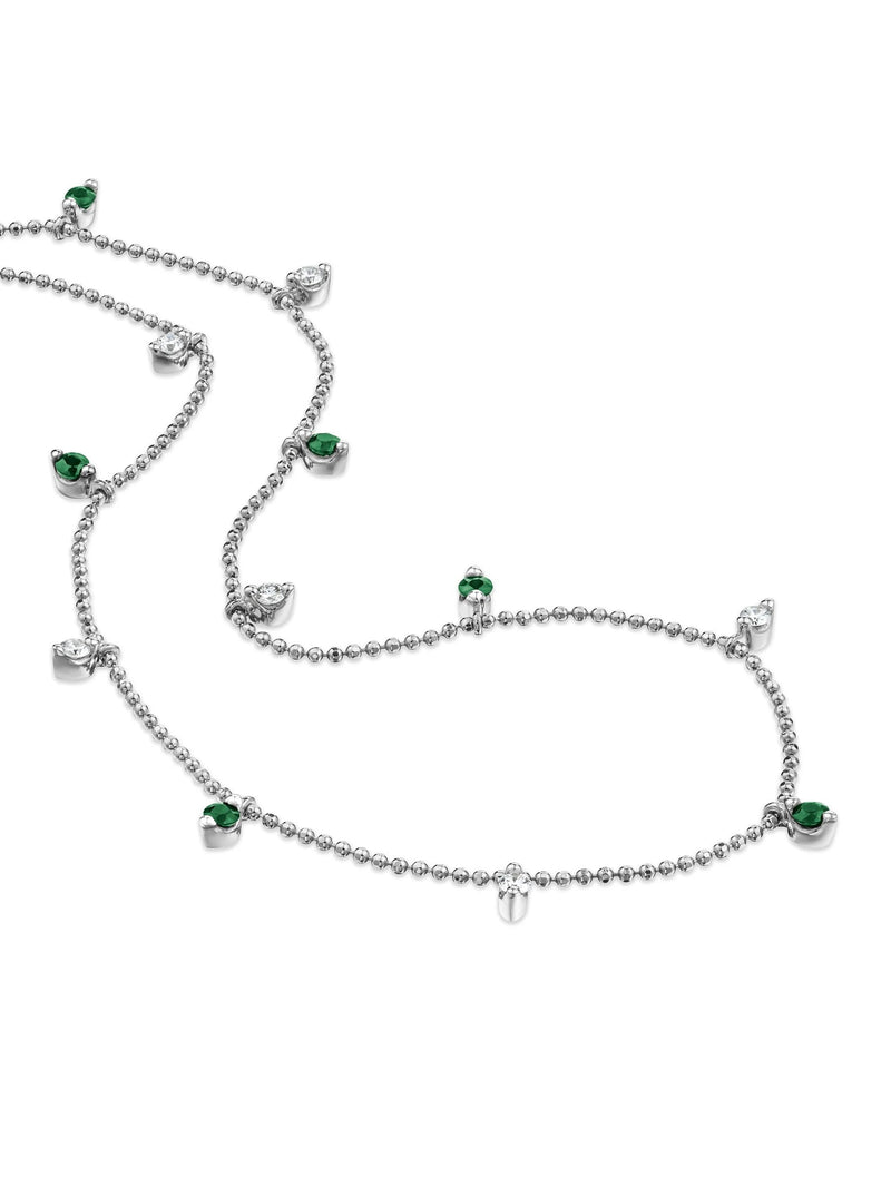 The Diamond Store lab emerald and diamond necklace set - British product