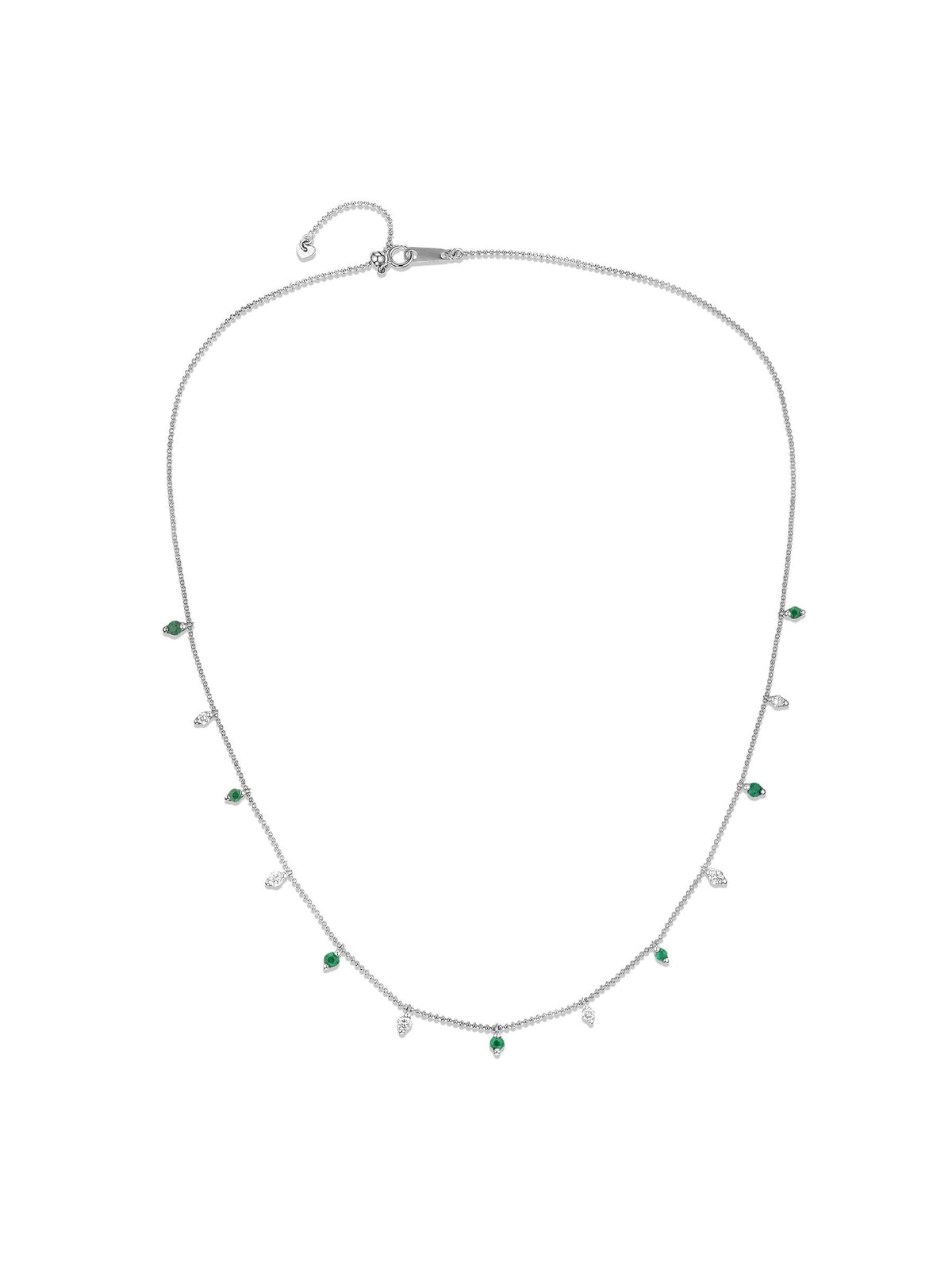 The Diamond Store lab emerald and diamond necklace set - British product