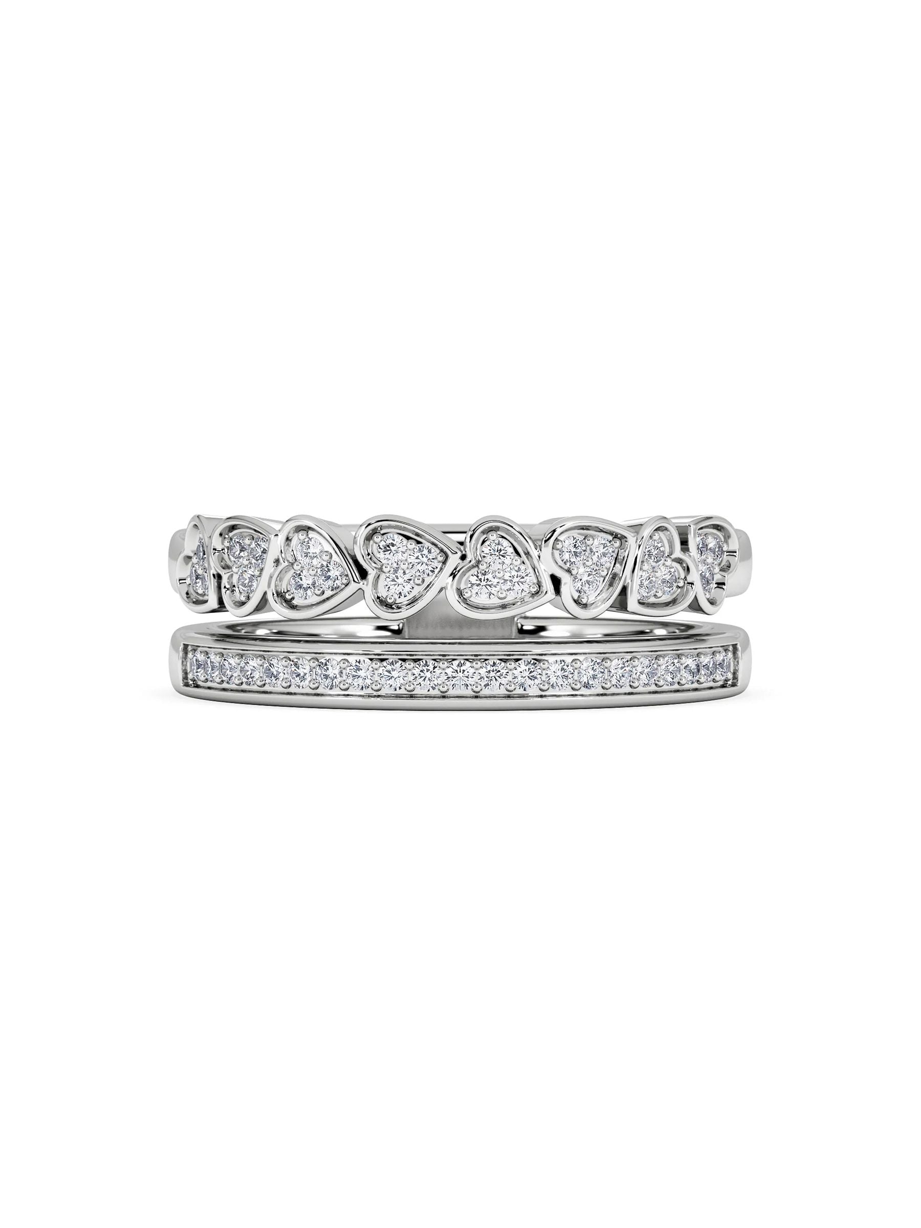 The Diamond Store heart stacking ring 0.20ct lab diamond, imported from the UK