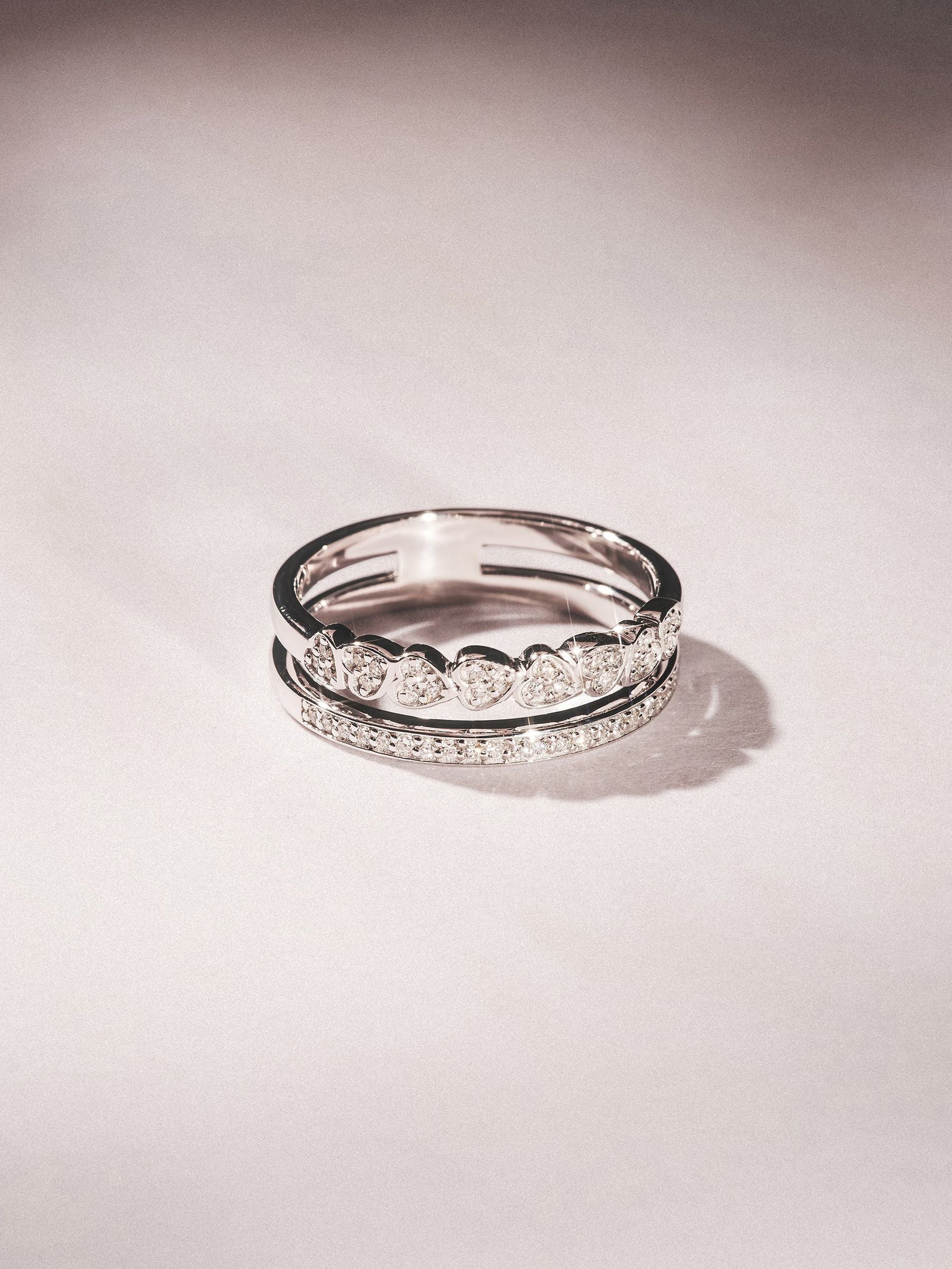 The Diamond Store heart stacking ring 0.20ct lab diamond, imported from the UK