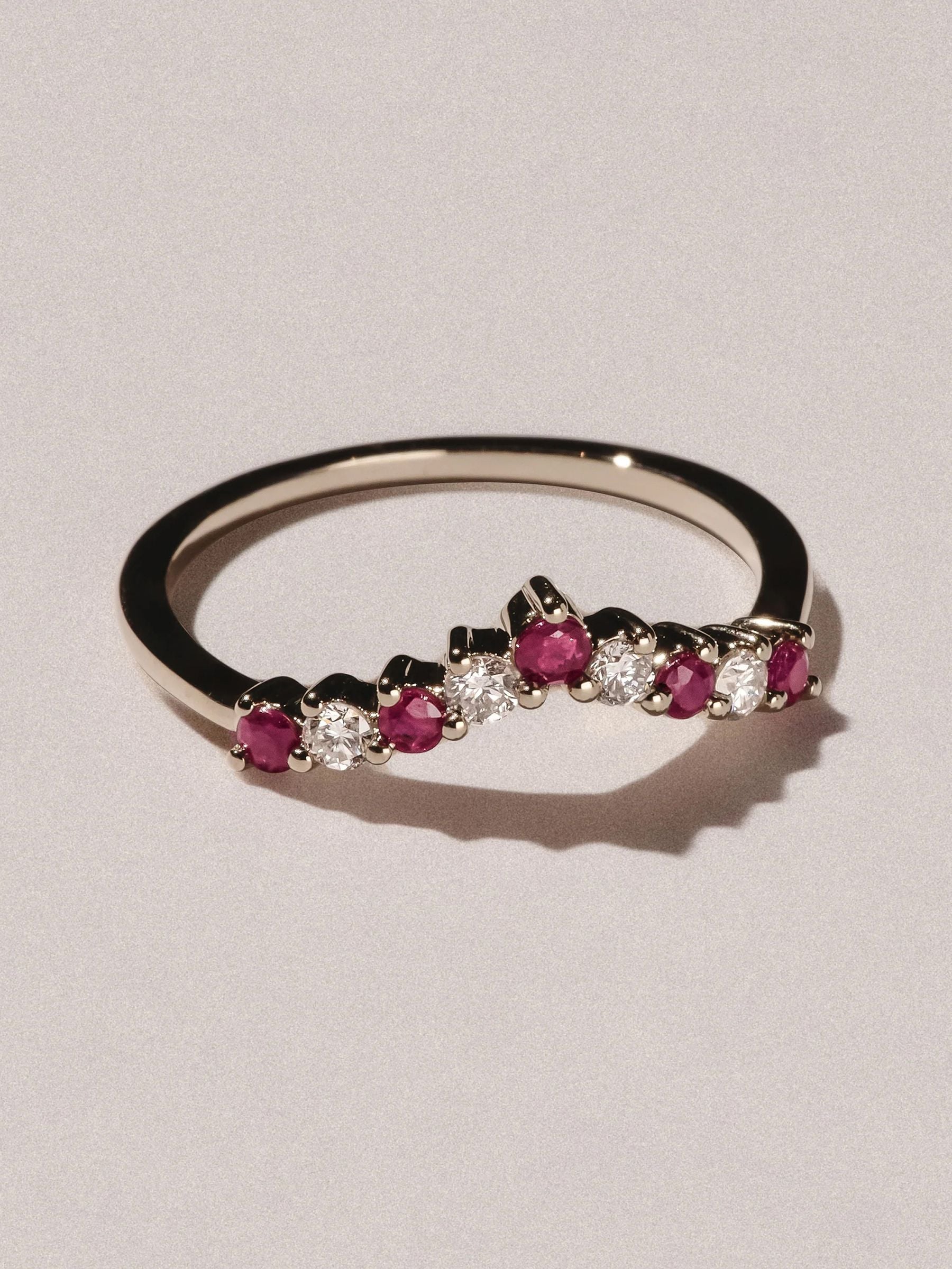 The Diamond Store ruby lab diamond wishbone ring, imported from the UK