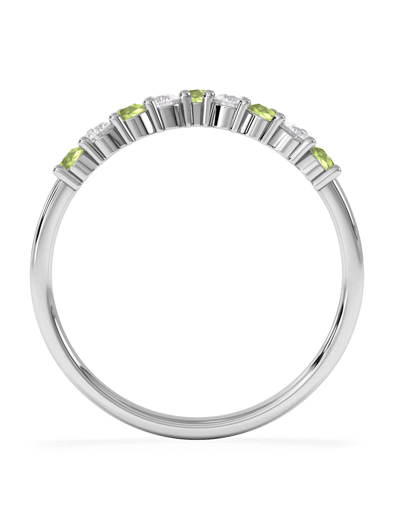 The Diamond Store peridot lab diamond wishbone ring 9K gold, imported from the UK