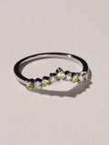 The Diamond Store peridot lab diamond wishbone ring 9K gold, imported from the UK
