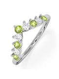 The Diamond Store peridot lab diamond wishbone ring 9K gold, imported from the UK