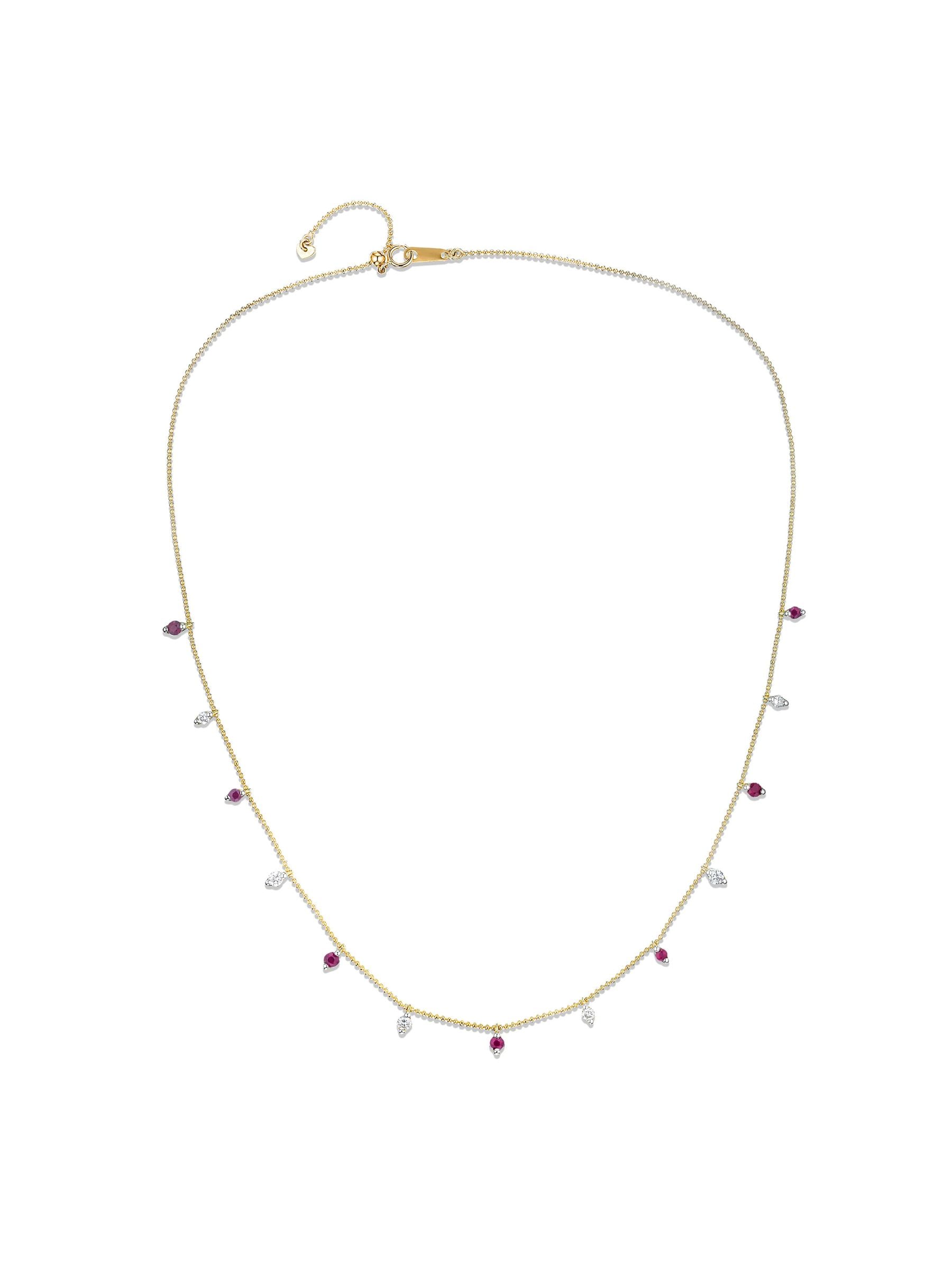 The Diamond Store Vivara lab ruby and diamond necklace set, UK version