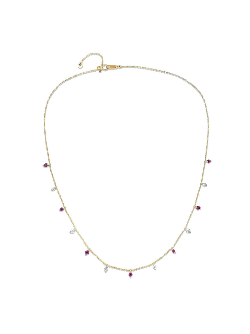 The Diamond Store Vivara lab ruby and diamond necklace set, UK version
