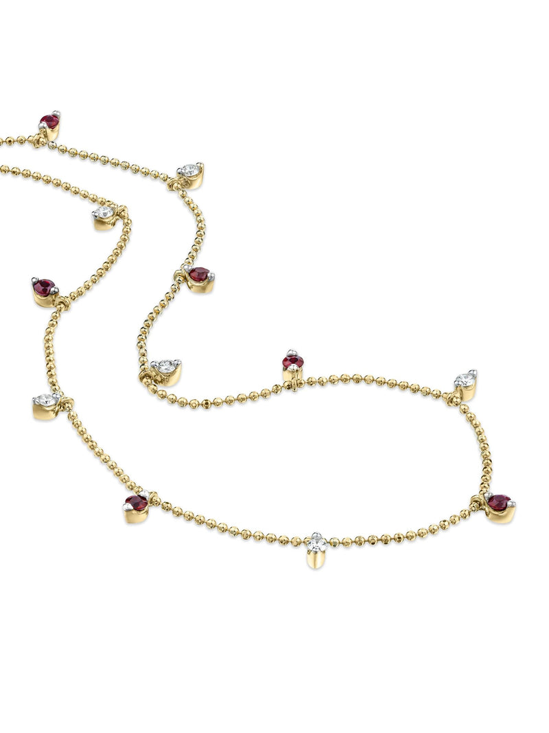The Diamond Store Vivara lab ruby and diamond necklace set, UK version