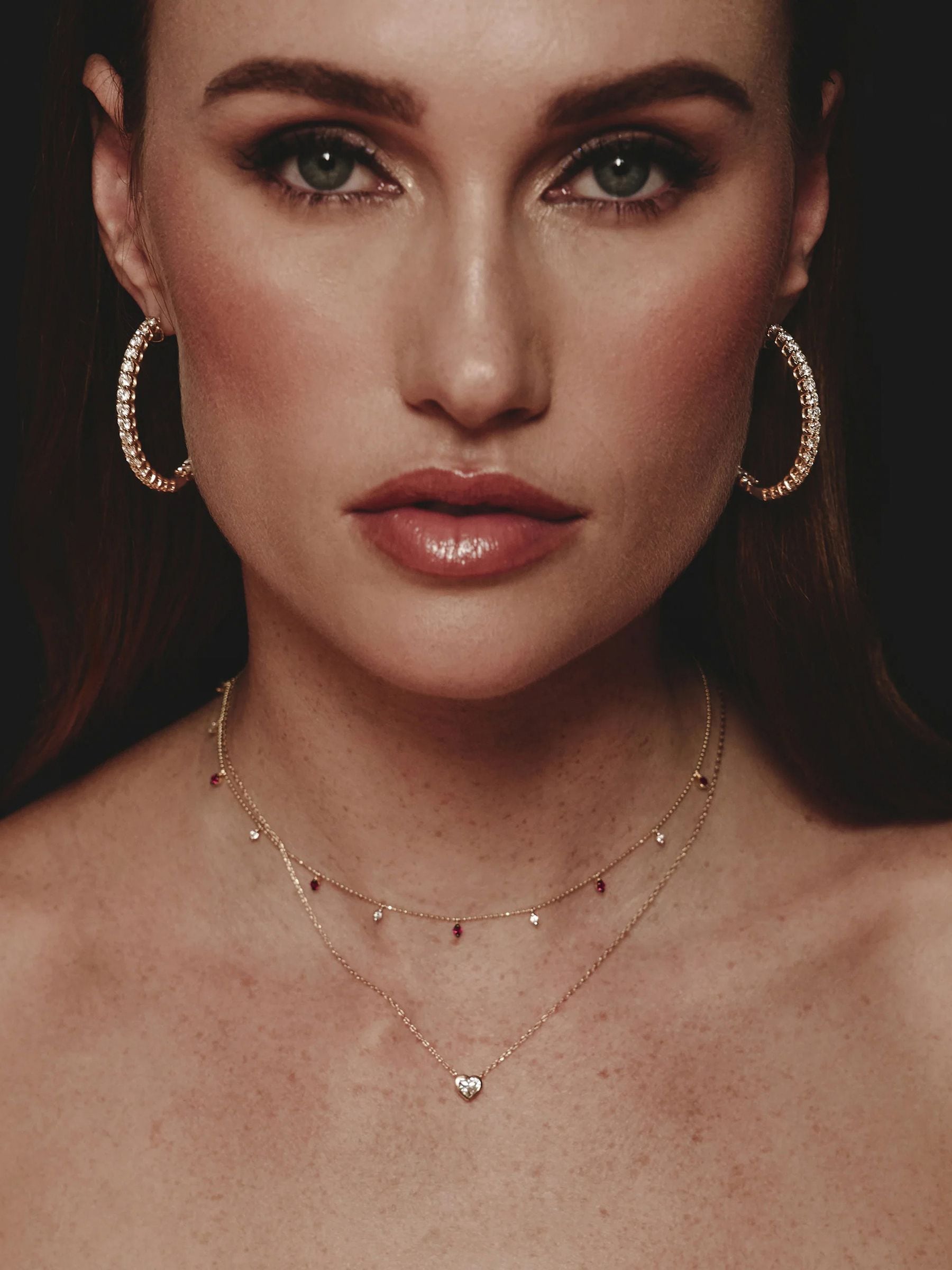 The Diamond Store Vivara lab ruby and diamond necklace set, UK version