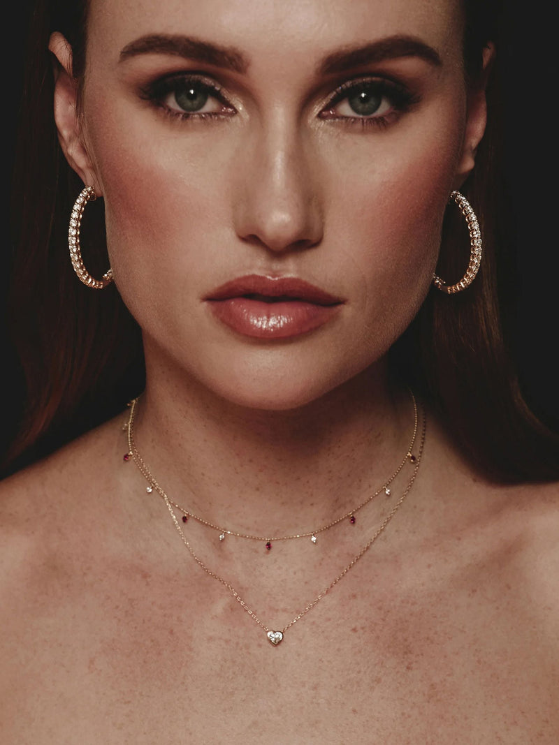 The Diamond Store Vivara lab ruby and diamond necklace set, UK version