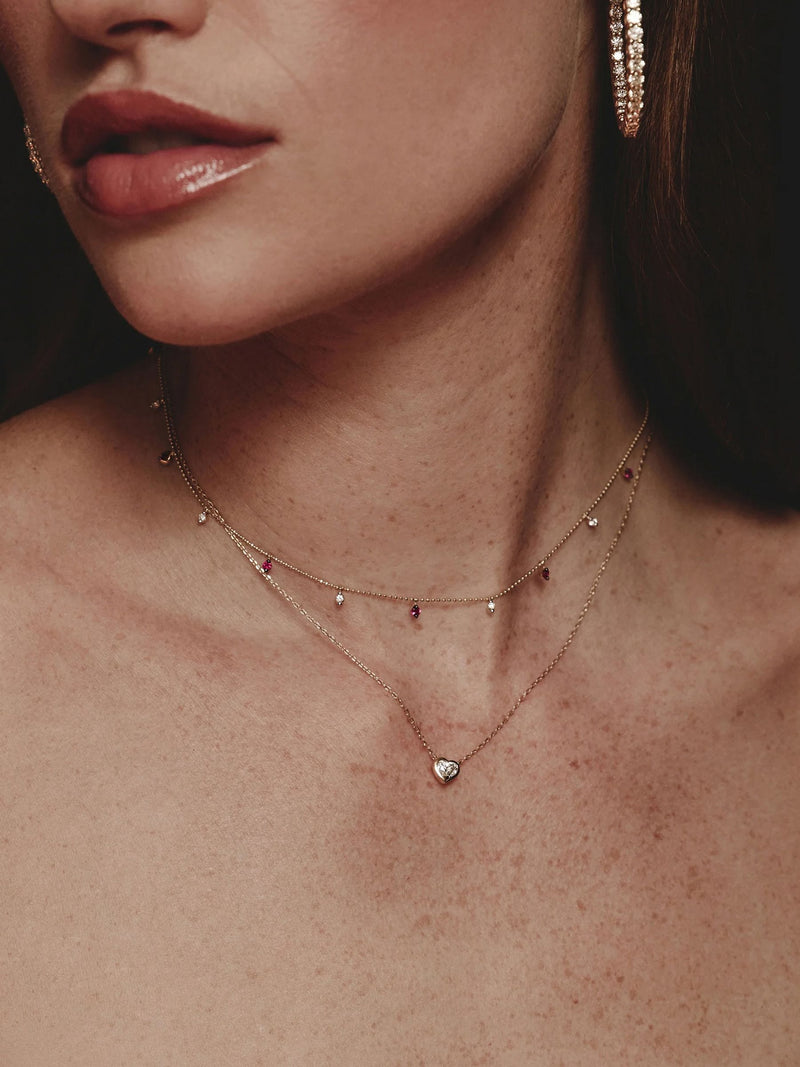 The Diamond Store Vivara lab ruby and diamond necklace set, UK version