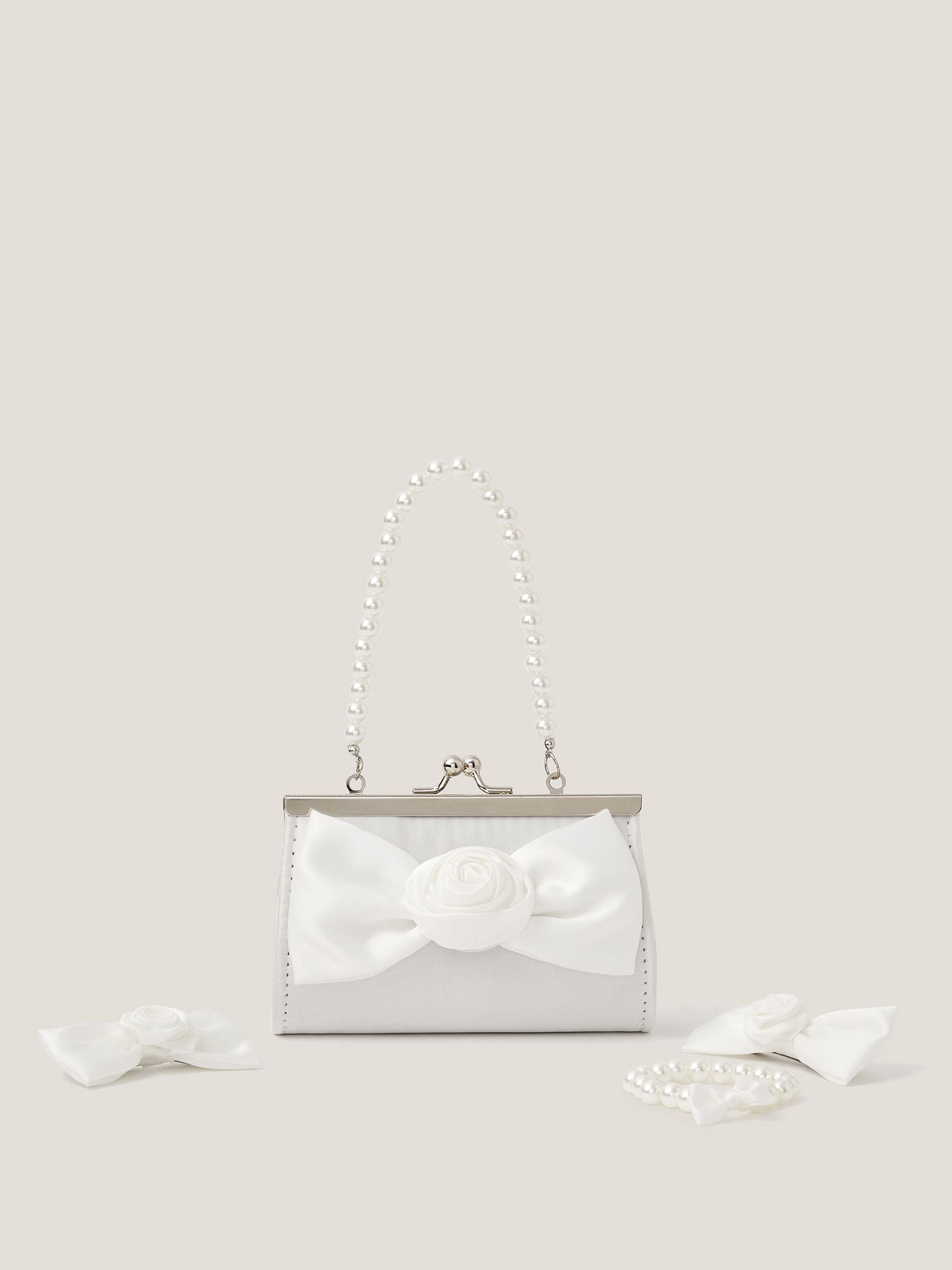 Monsoon Pink Bridesmaid Rosette Bag & Accessories Set