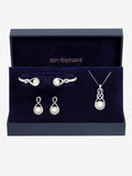 Jon Richard silver tone crystal infinity trio set gift box, UK version