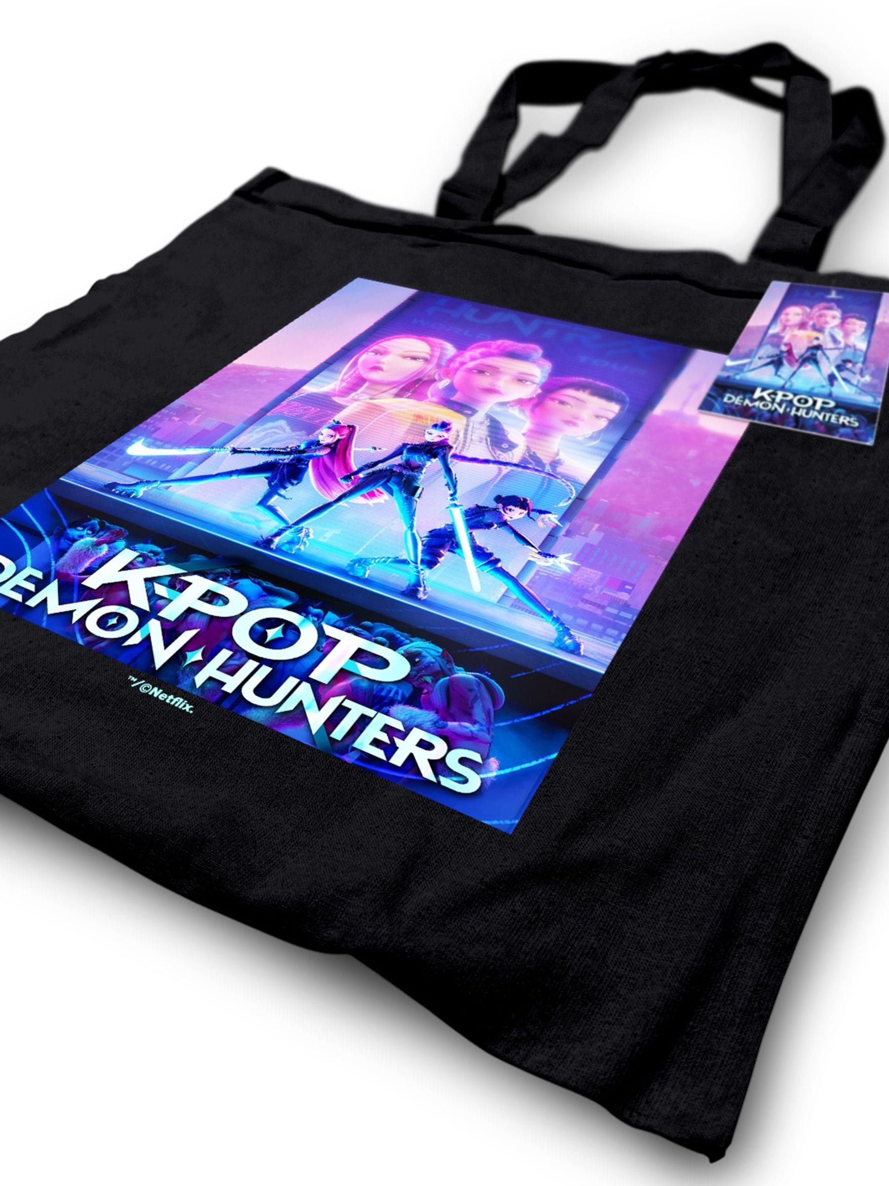 Pyramid International Black Demon Hunters framed print and tote bundle (British brand)