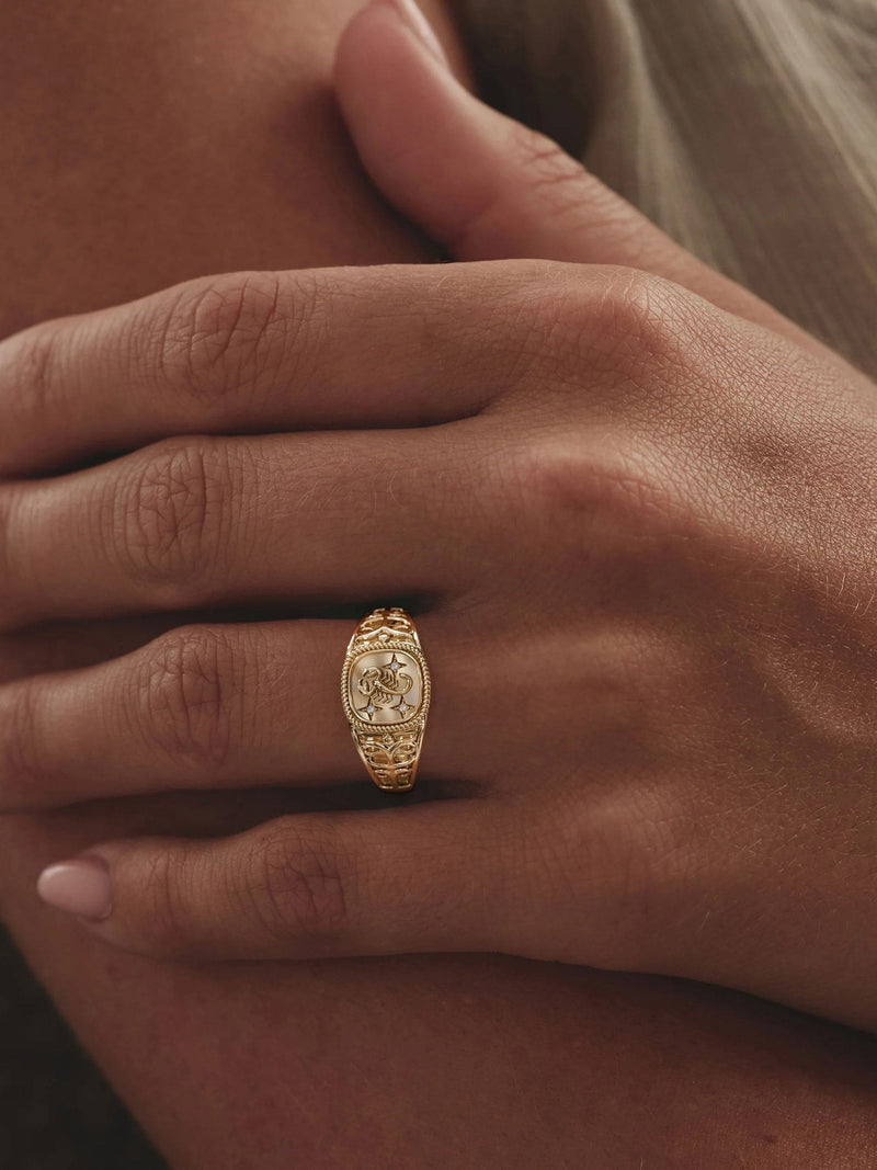 The Diamond Store Scorpio signet ring 0.01ct lab diamond (British brand)