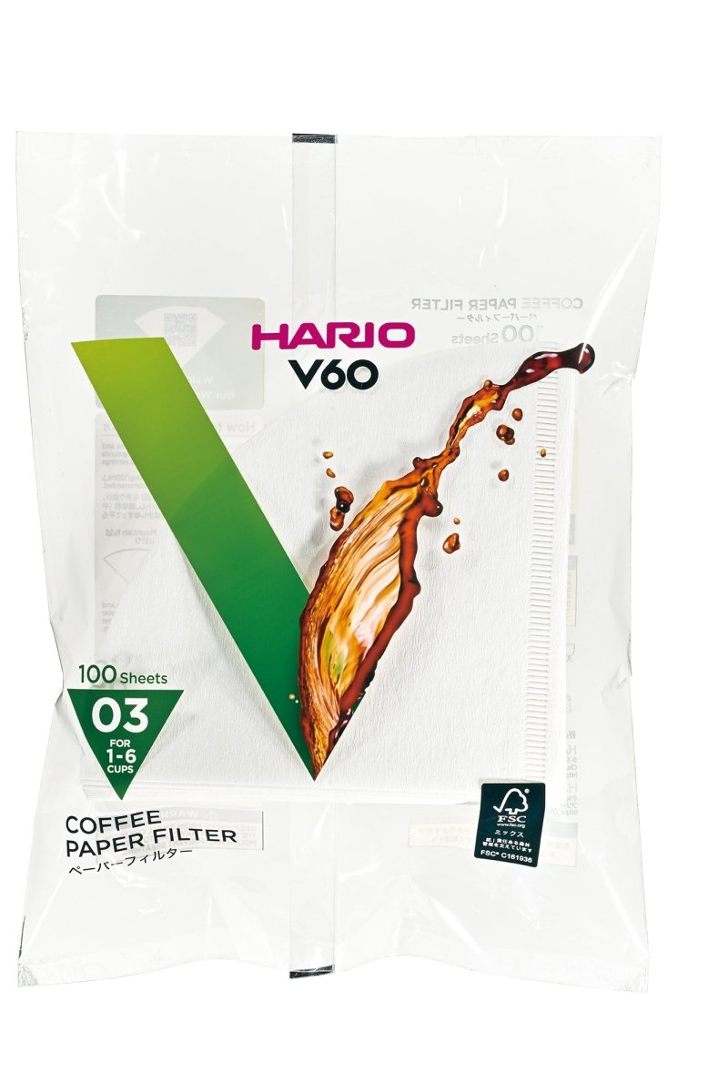 Hario V60 size 3 filter papers 100 count, UK version