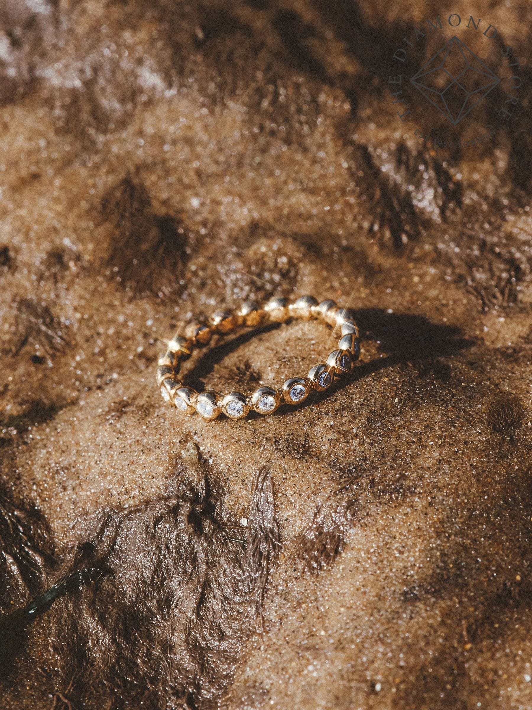 Diamond Store 18k gold vermeil lab diamond eternity ring - British product