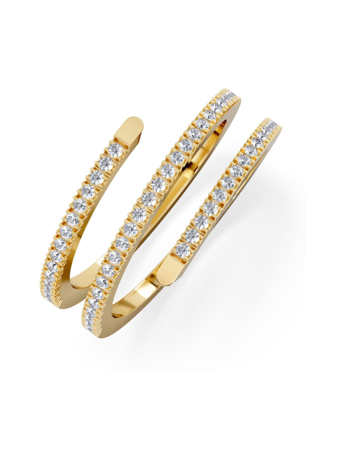 The Diamond Store gold vermeil spiral ring 0.25ct lab diamond (British brand)