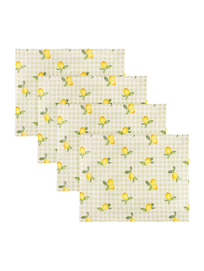 Next Furn Set of 4 Sage Fruits Lemons Placemats- Buy online at McGrocer