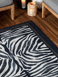 Paoletti zebra printed indoor outdoor rug 120x170cm, UK version