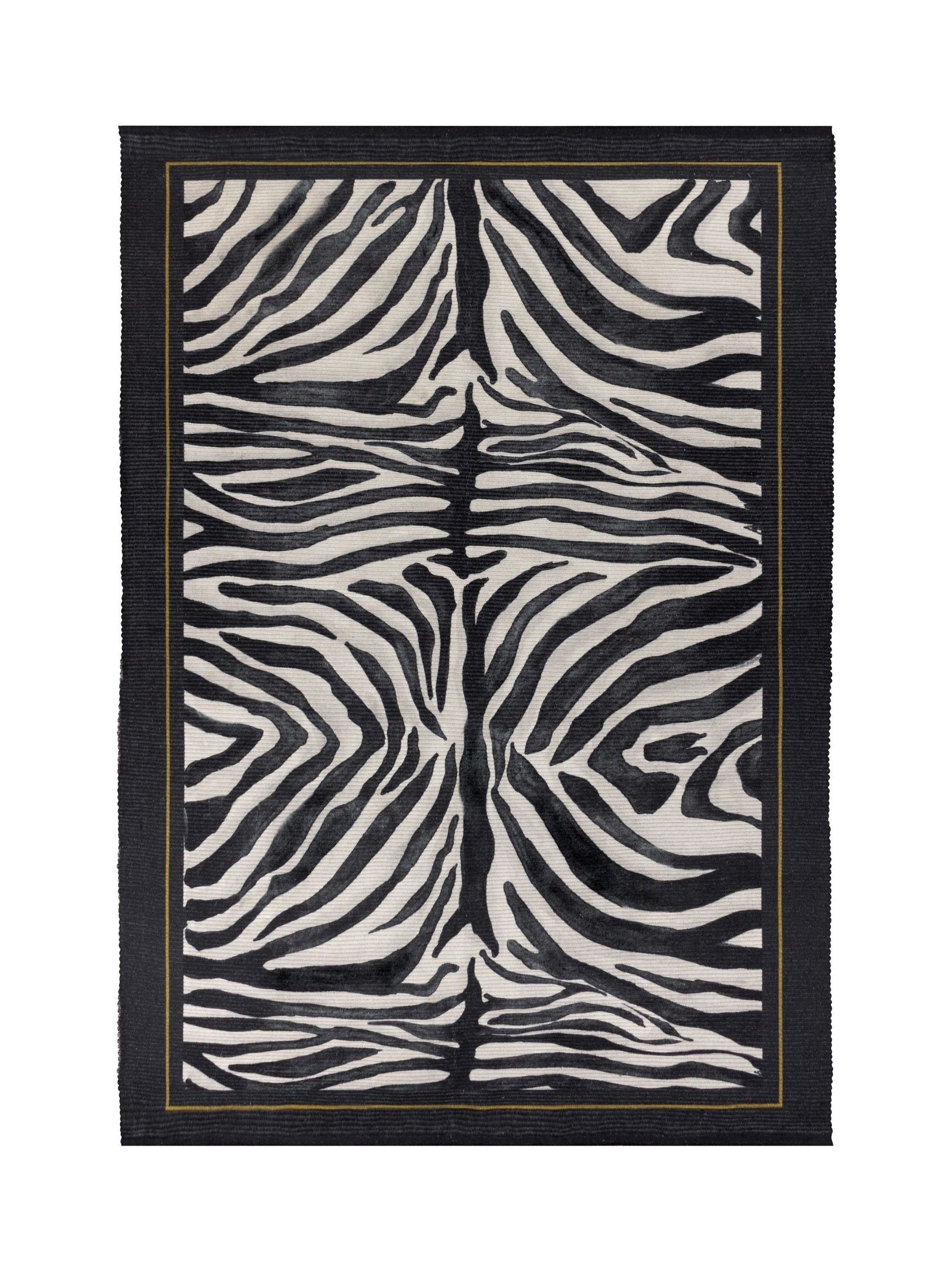 Paoletti zebra printed indoor outdoor rug 120x170cm, UK version