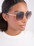 Guess cream metal sunglasses square frame - British product