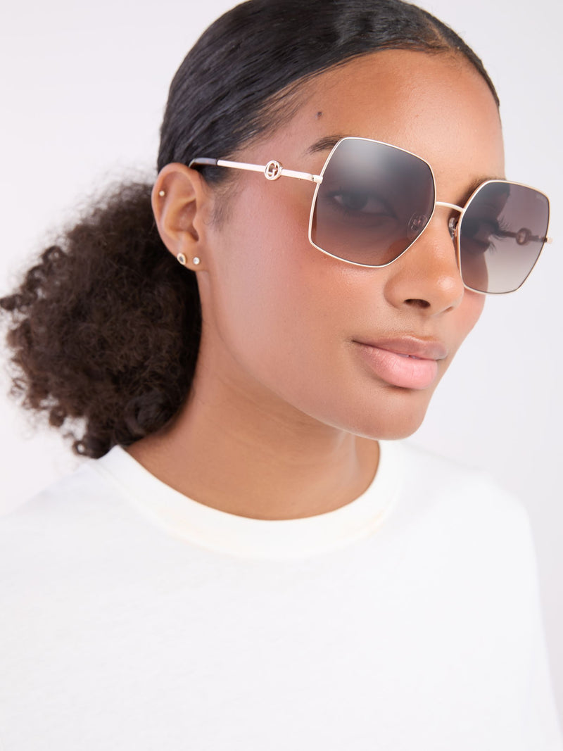 Guess cream metal sunglasses square frame - British product