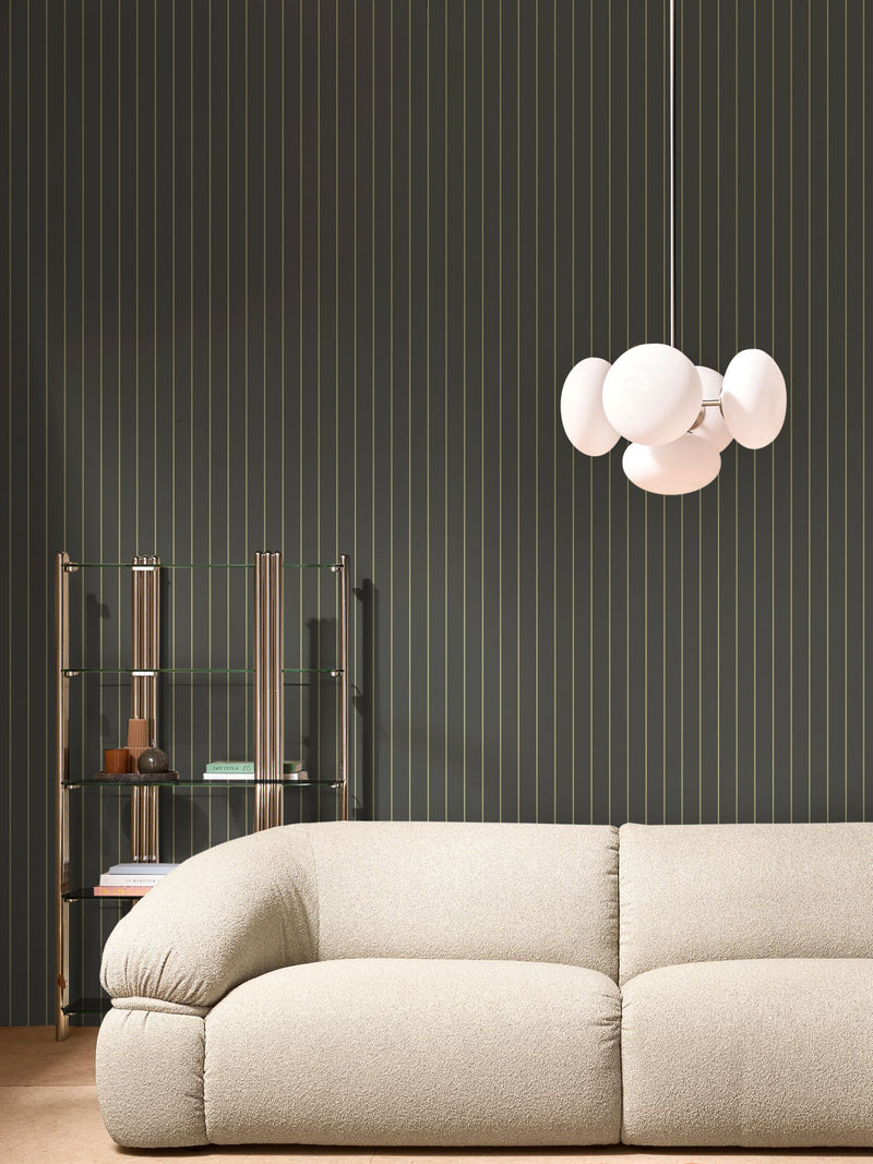 MADE.COM Mint Chocolate Kyria Stripe wallpaper sample A4 (British brand)