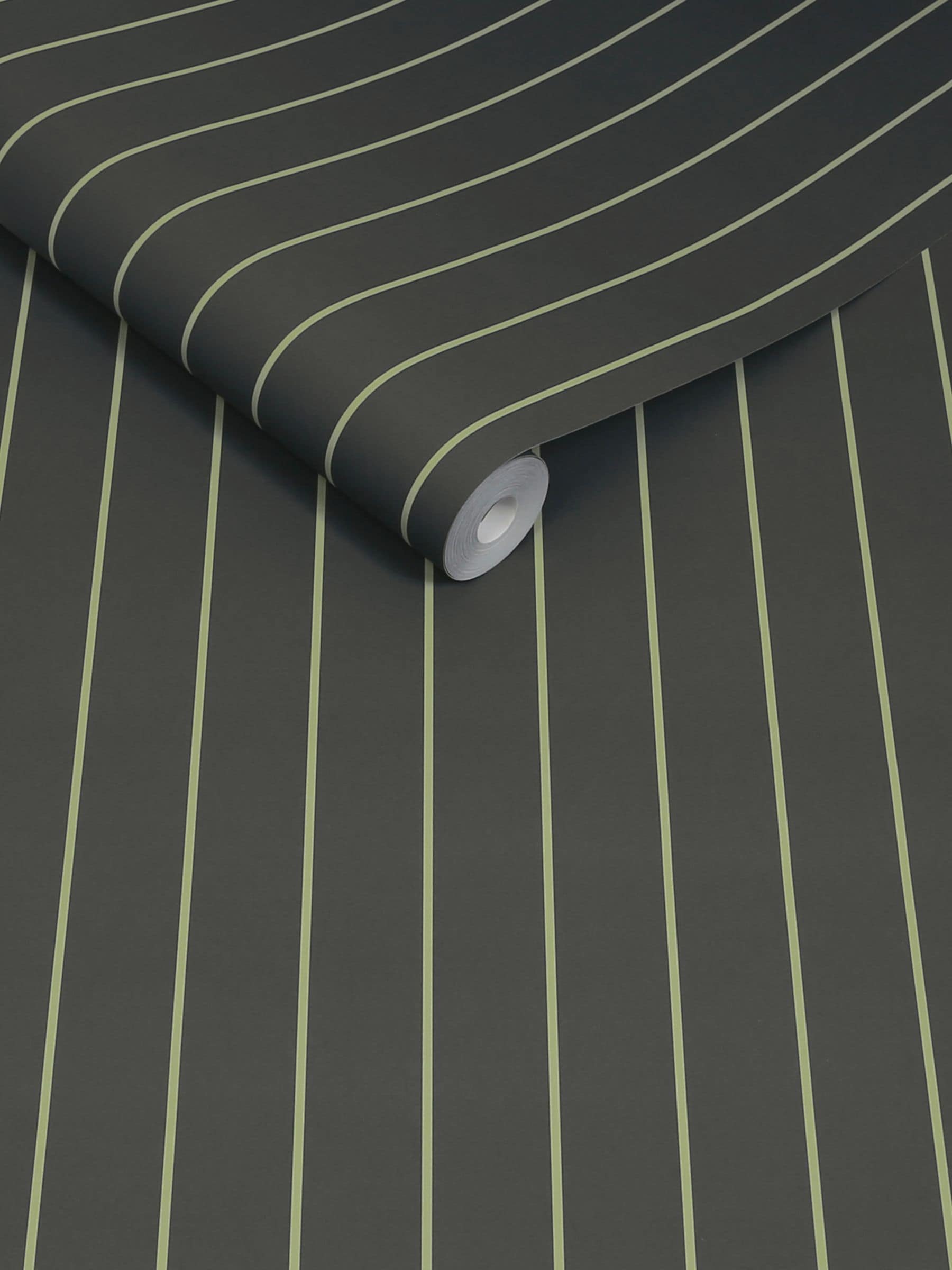 MADE.COM Mint Chocolate Kyria Stripe wallpaper sample A4 (British brand)