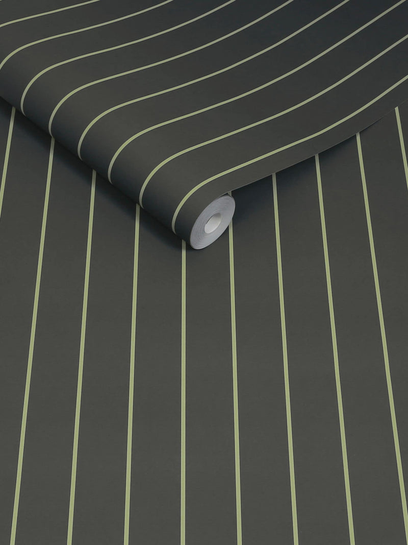MADE.COM Mint Chocolate Kyria Stripe wallpaper sample A4 (British brand)