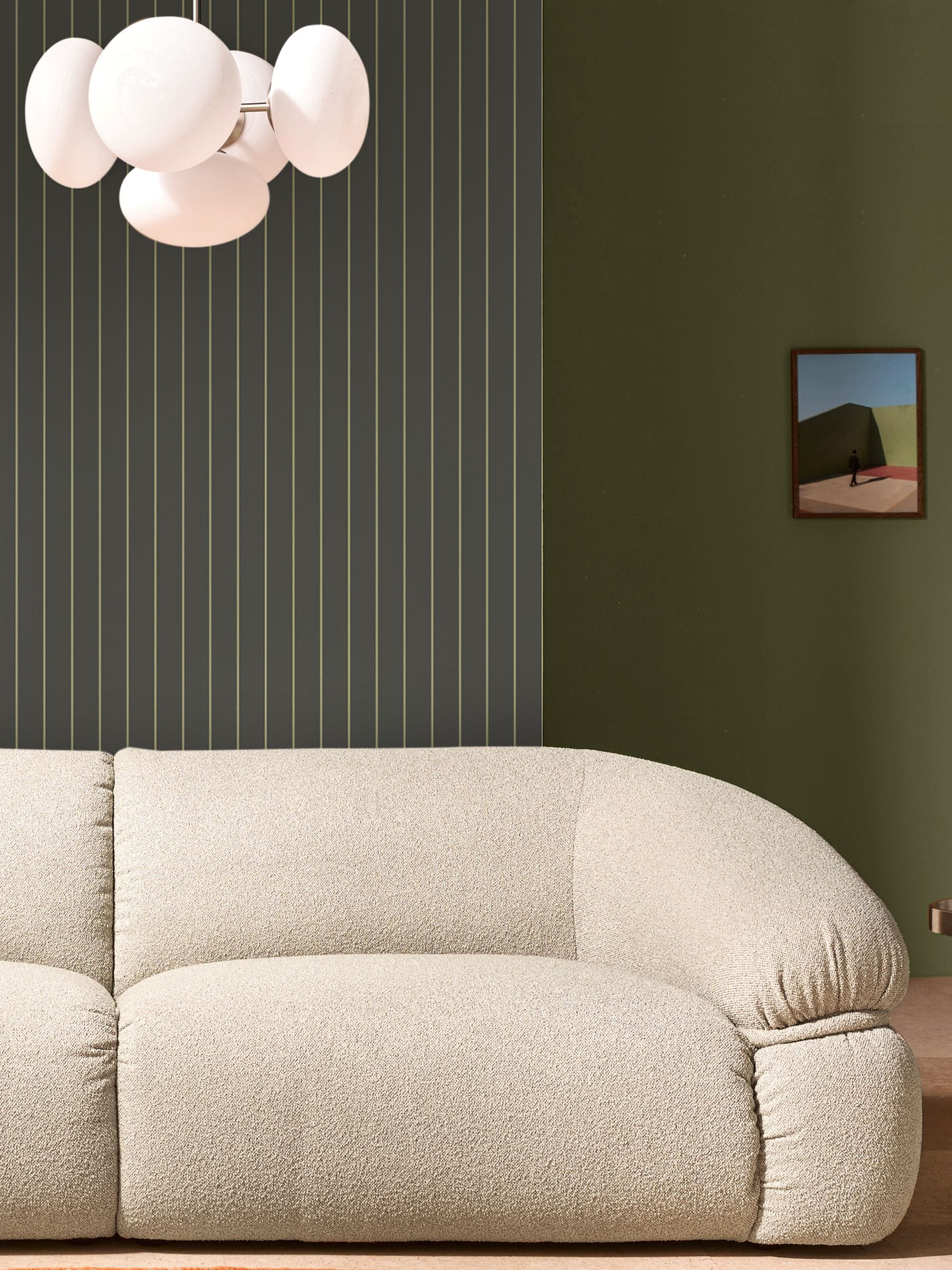 MADE.COM Mint Chocolate Kyria Stripe wallpaper sample A4 (British brand)