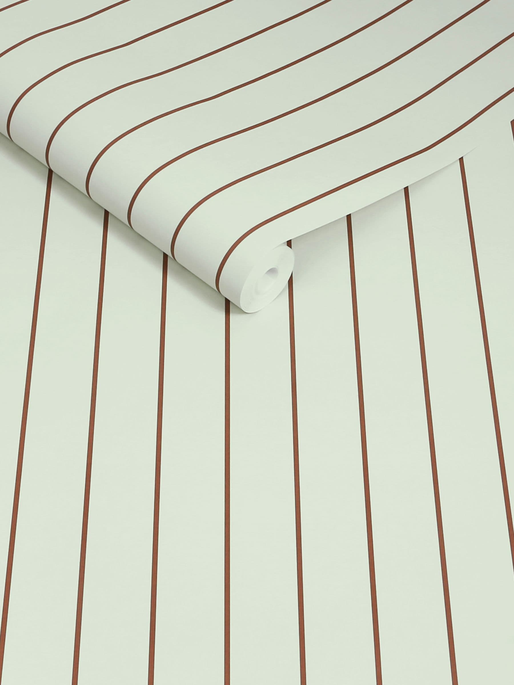 MADE.COM Mint Chocolate Kyria Stripe wallpaper sample A4 (British brand)