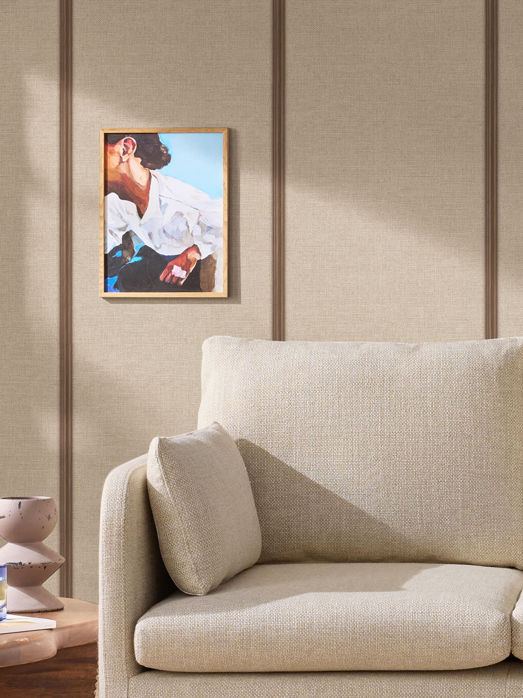 MADE.COM Beige Hessian Effie A4 Wallpaper Sample