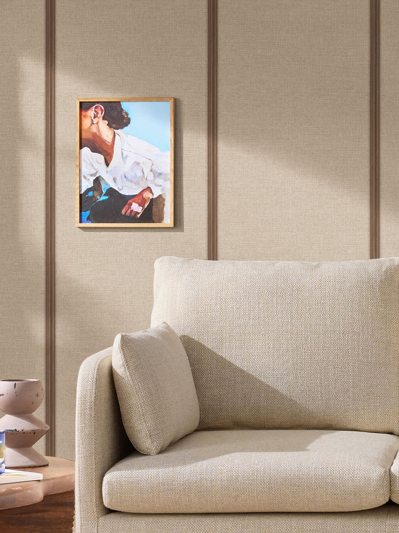 MADE.COM Beige Hessian Effie A4 Wallpaper Sample