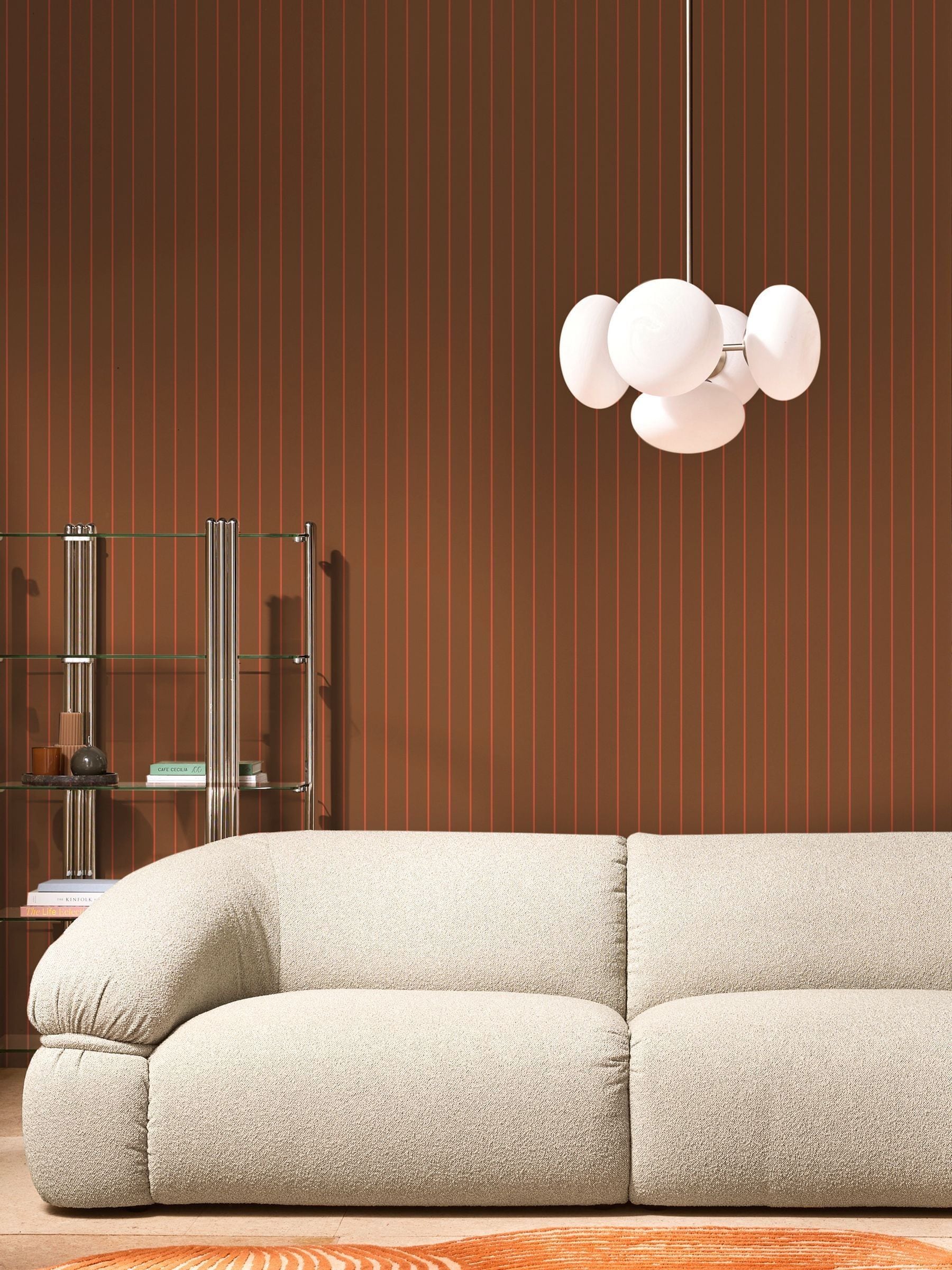 MADE.COM Mint Chocolate Kyria Stripe Wallpaper Sample A4