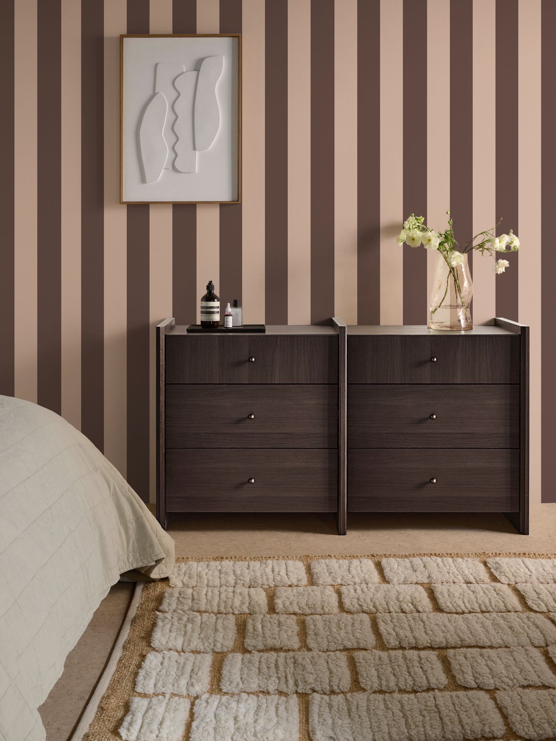 MADE.COM Blue Demi Wide Stripe Wallpaper 10m