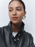Silver Tone Round Disc Stud Earrings - British product