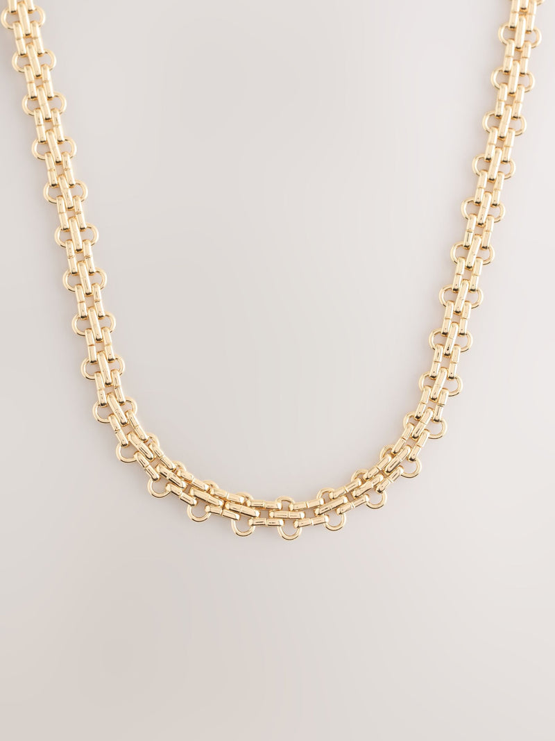 Gold tone watch chain necklace with lobster clasp - British product