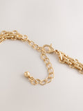 Gold tone watch chain necklace with lobster clasp - British product