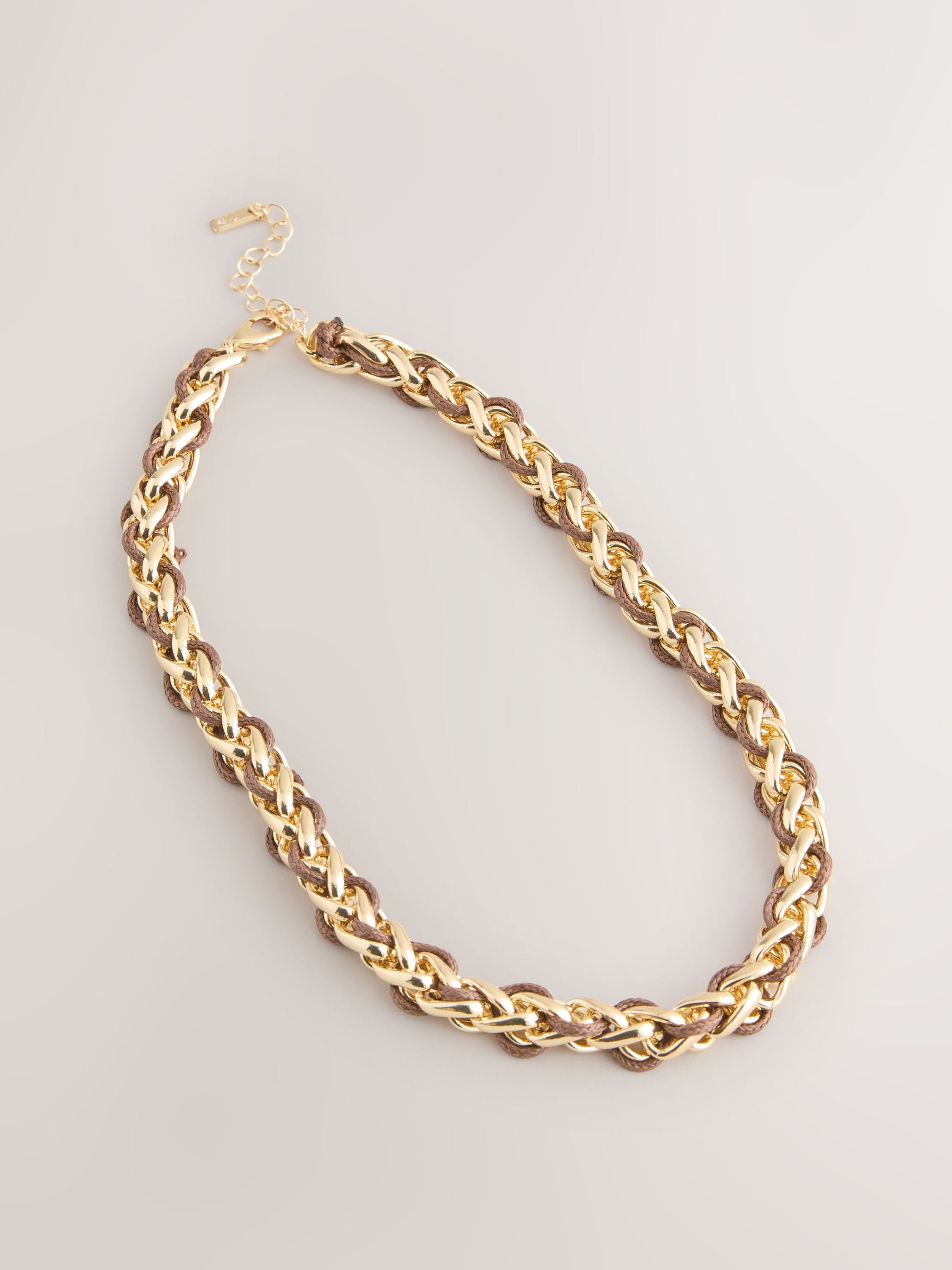 Gold tone chain cord necklace, imported from the UK