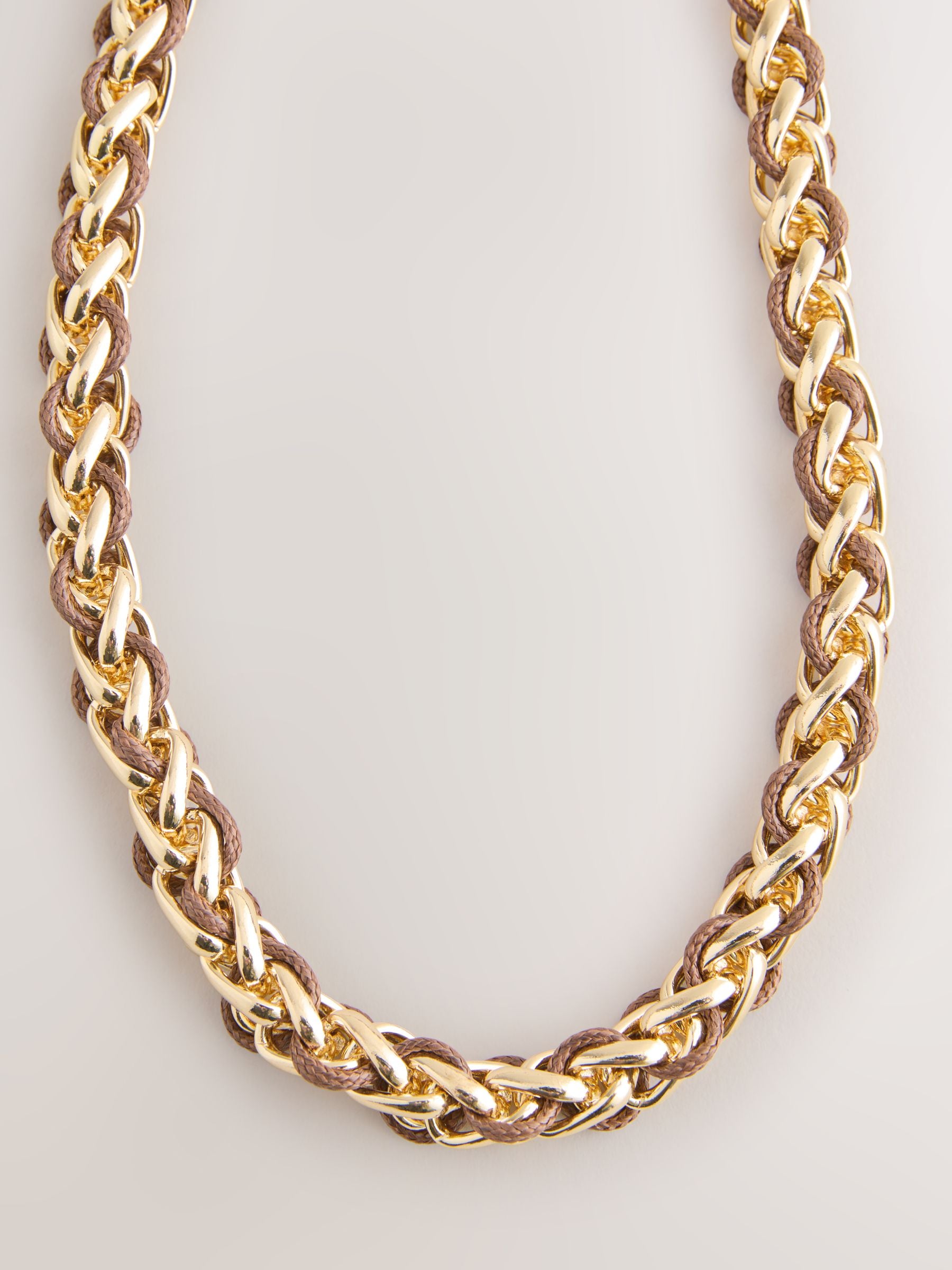 Gold tone chain cord necklace, imported from the UK