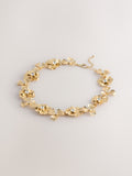 Necklace gold tone floral sparkle - British product