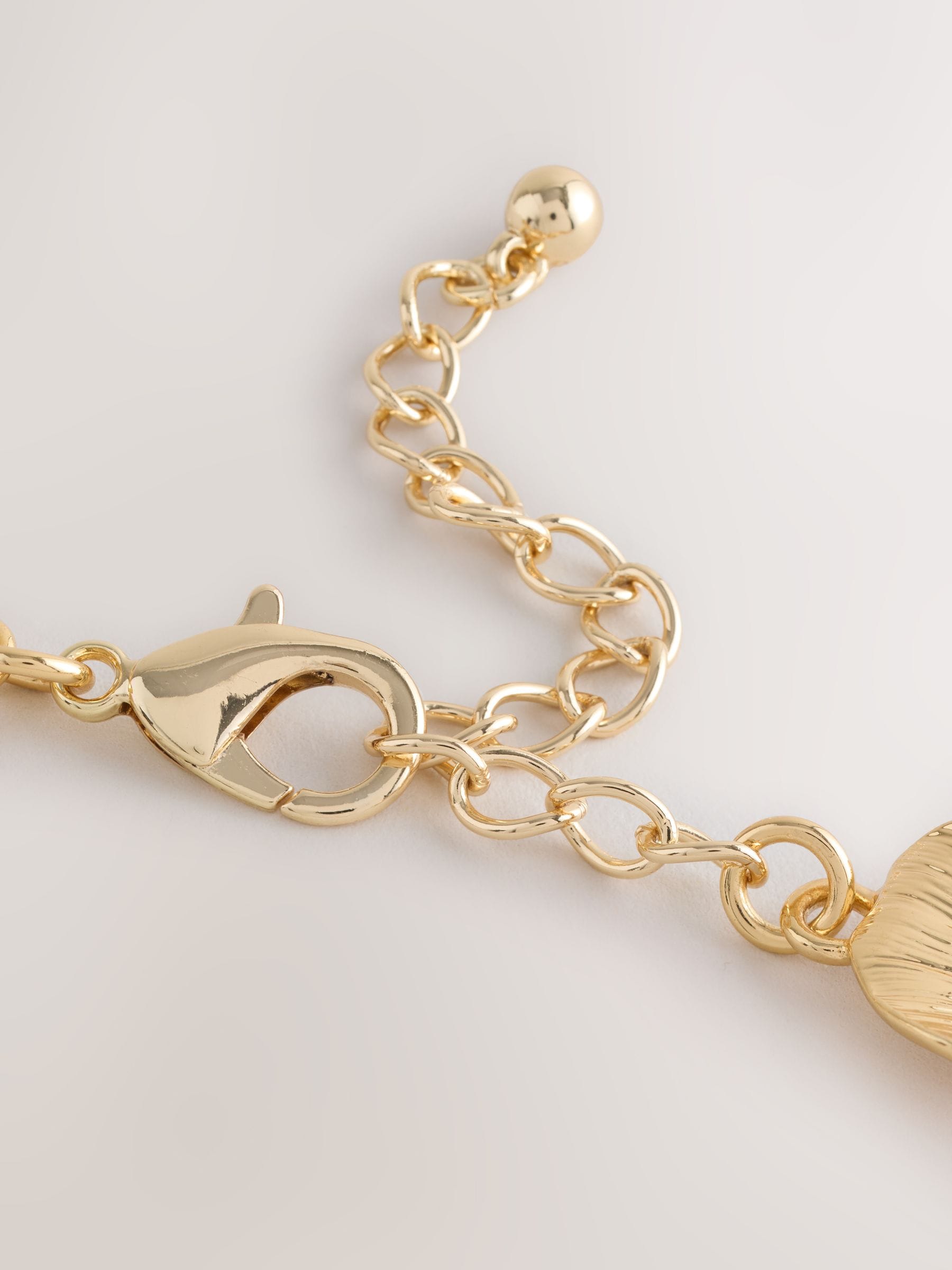 Necklace gold tone floral sparkle - British product