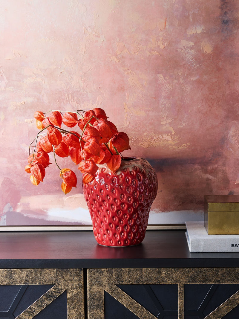Libra Interiors red berry glaze vase large - British product