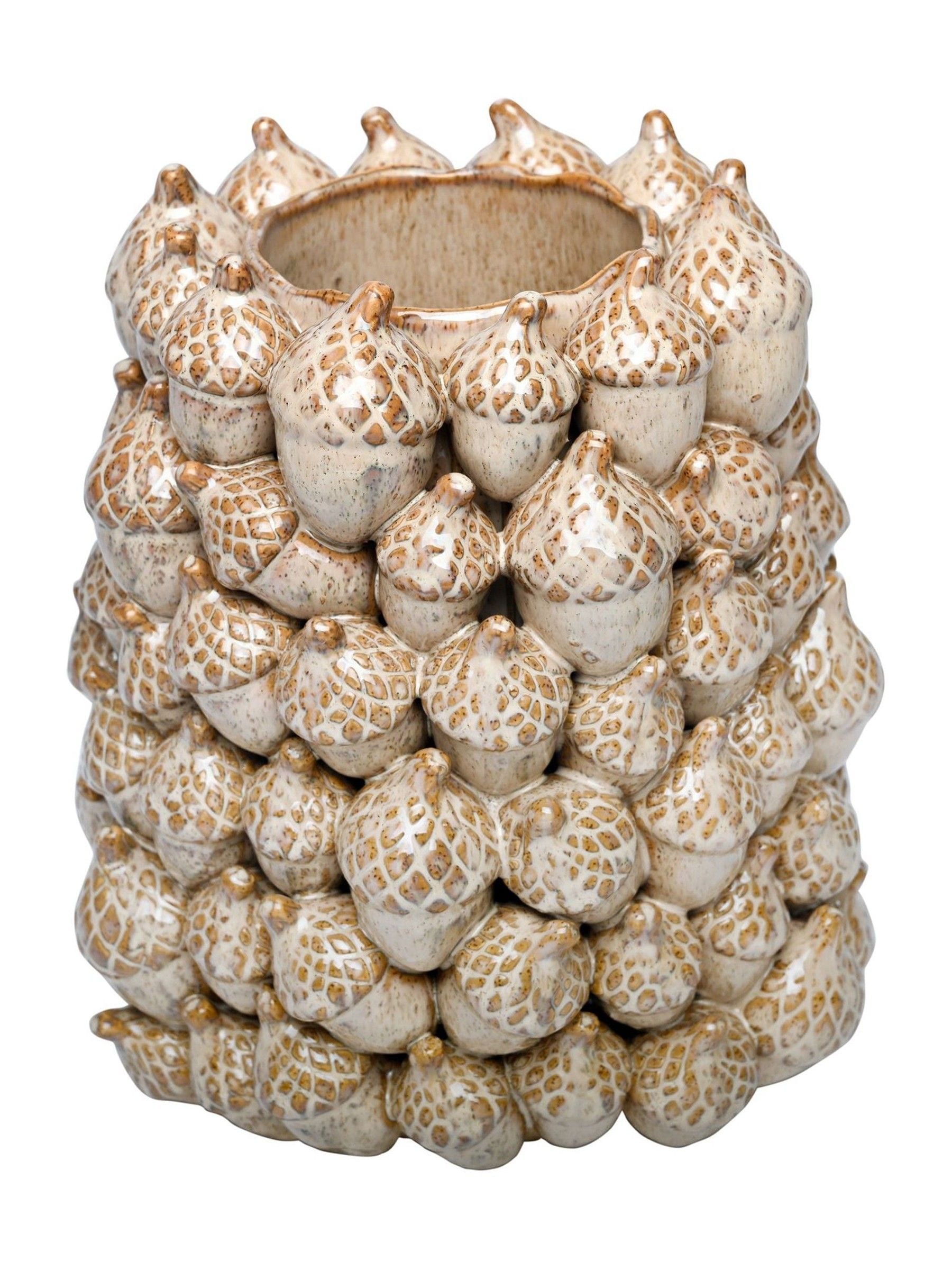 Libra Interiors cream acorn cluster vase decorative - British product