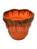 Libra Interiors orange Ibiza reactive glaze large planter, UK version