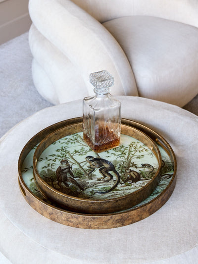 Next Libra Interiors Cream Monkey Jungle Set of 2 Decorative Trays- Buy online at McGrocer